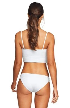 Vitamin A Luciana Full Cut Bikini Bottom In White EcoTex