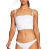 Vitamin A Ava Bandeau Bikini Top In White EcoTex
