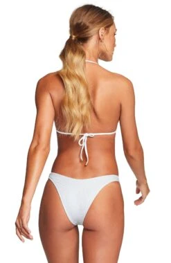 Vitamin A California High Leg Bikini Bottom In White EcoTex