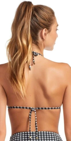 Vitamin A Gia Reversible Triangle Bikini Top In Vichy Black -Meer Traum Geschaft 47TR VIB 904B VIB BACK 0111 T3