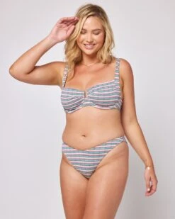 Pique Stripe Cabana Bikini Bottom -Meer Traum Geschaft 6543239 PICAT22 PICNB22 VPS X 2