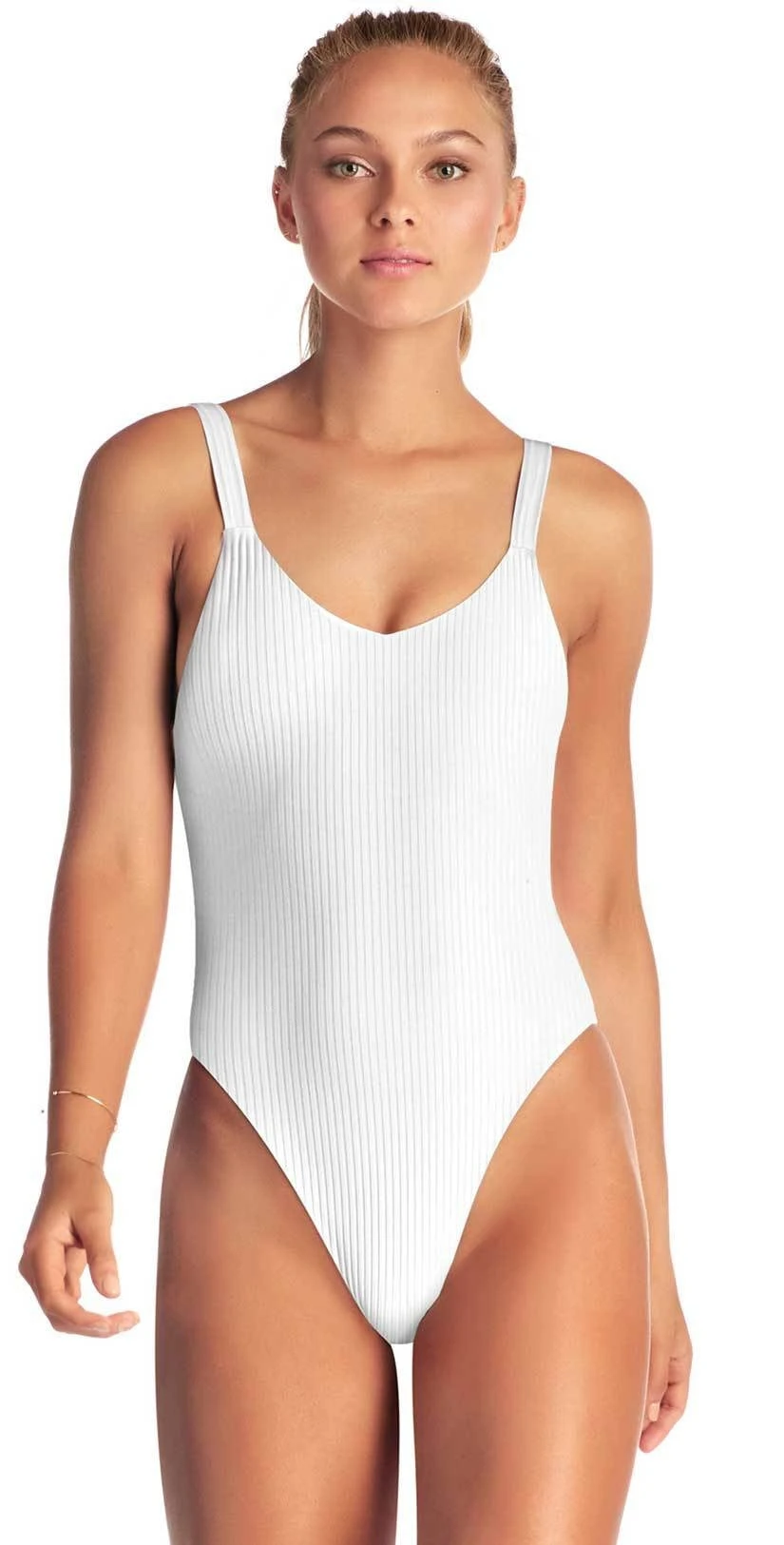 Vitamin A EcoRib Leah One Piece Swimsuit In White 3 Vitamin A EcoRib Leah One Piece Swimsuit In White