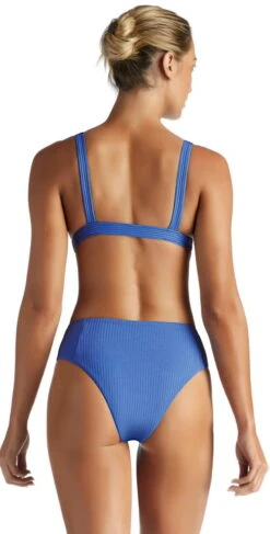 Vitamin A EcoRib Sienna High Waist Bikini Bottom In Beach Blue