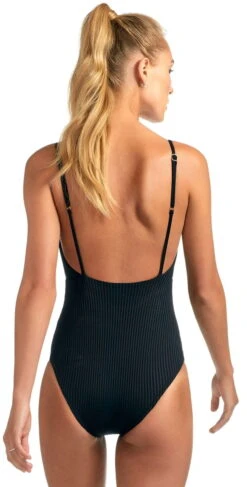 Vitamin A EcoRib Alma One Piece Swimsuit In Black -Meer Traum Geschaft 931MF ERB BACK 0575 Back