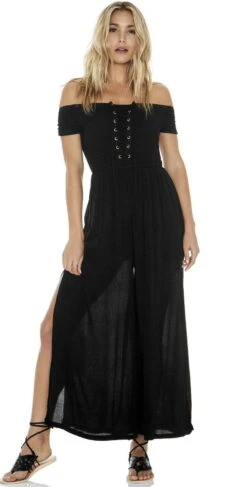 L Space Sao Paulo Romper In Black SAPJU18-BLK