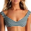 Vitamin A Capri Bikini Top In Grey Marin Stripe 88T MAG -Meer Traum Geschaft Vitamin A Marin Stripe grey front 88T 167BF MAG 2926 Top Detail2