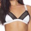 Beach Bunny Lattice Bralette Bikini Top In White -Meer Traum Geschaft b18110t1