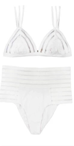 Beach Bunny Sheer Addiction High Waist Bikini Bottom In White -Meer Traum Geschaft beachbunny 2018 sheer addiction b16125t1b0 white prod 1 4