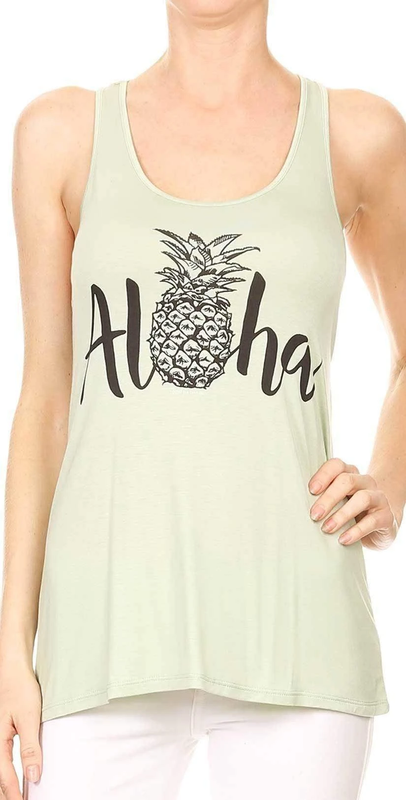Bear Dance Aloha Tee With Pineapple In Light Green G1024 3 Bear Dance Aloha Tee With Pineapple In Light Green G1024