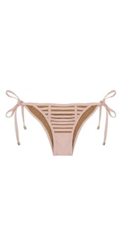Beach Bunny Hard Summer Tie Side Skimpy Bikini Bottom In Blush -Meer Traum Geschaft bottomonlyb16104t1b2 hard summer blush ps 5