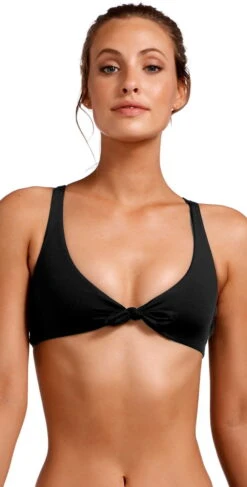 Vitamin A EcoLux Lou Bikini Top In Black -Meer Traum Geschaft front918T ECB 12NB ECB 1699 T2