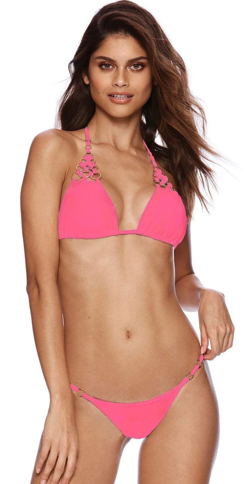 Beach Bunny Ireland Ring Triangle Top In Pink 3 Beach Bunny Ireland Ring Triangle Top In Pink
