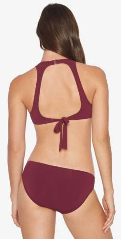 Robin Piccone Luca Cut Out Bikini Bottom In Rubine 181762-RBN