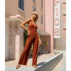 L Space Selena Jumpsuit In Tobacco