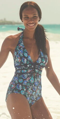 Tommy Bahama Folk V Neck One Piece TSW32810P-5862 -Meer Traum Geschaft tommy bahama folk lace up front one pieceH16Barbados 72 0334 e1e3597d 911b 4699 8560 48705d356c74