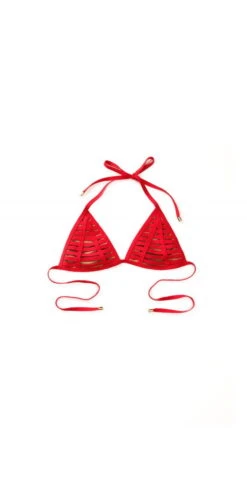 Beach Bunny Hard Summer Triangle Bikini Top In Red -Meer Traum Geschaft top onlyb16104t1b2 hard summer red prod 8 1